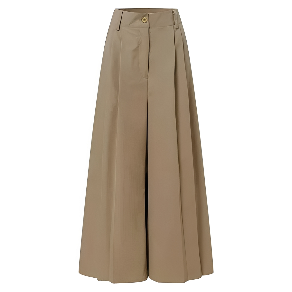 Pantalons femme à jambes larges taille haute plissés avec poches