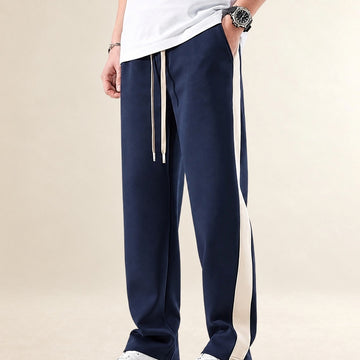 Pantalons homme à bloc de couleurs et bandes latérales coupe décontractée