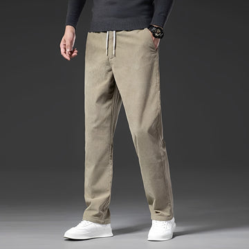 Pantalons homme à taille ajustable et coupe droite - style classique, confort décontracté