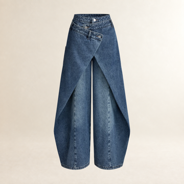 Pantalons large pour femmes à taille haute et détail croisé longueur ankle