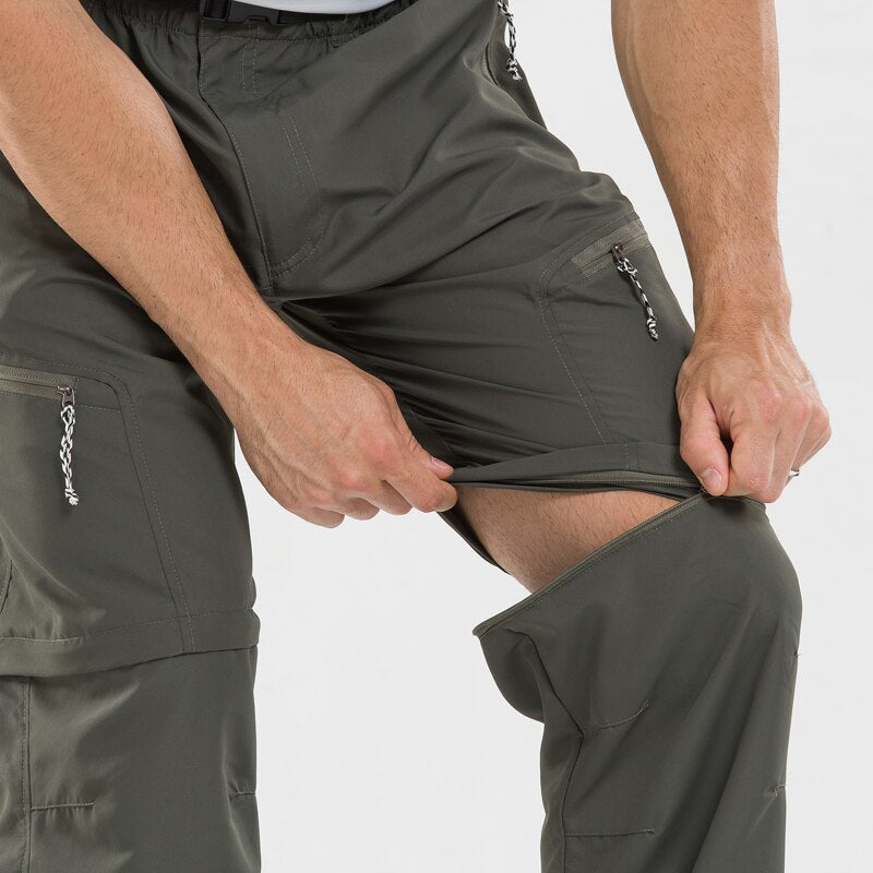 Pantalons pour femmes convertibles à jambes zippées et taille élastique