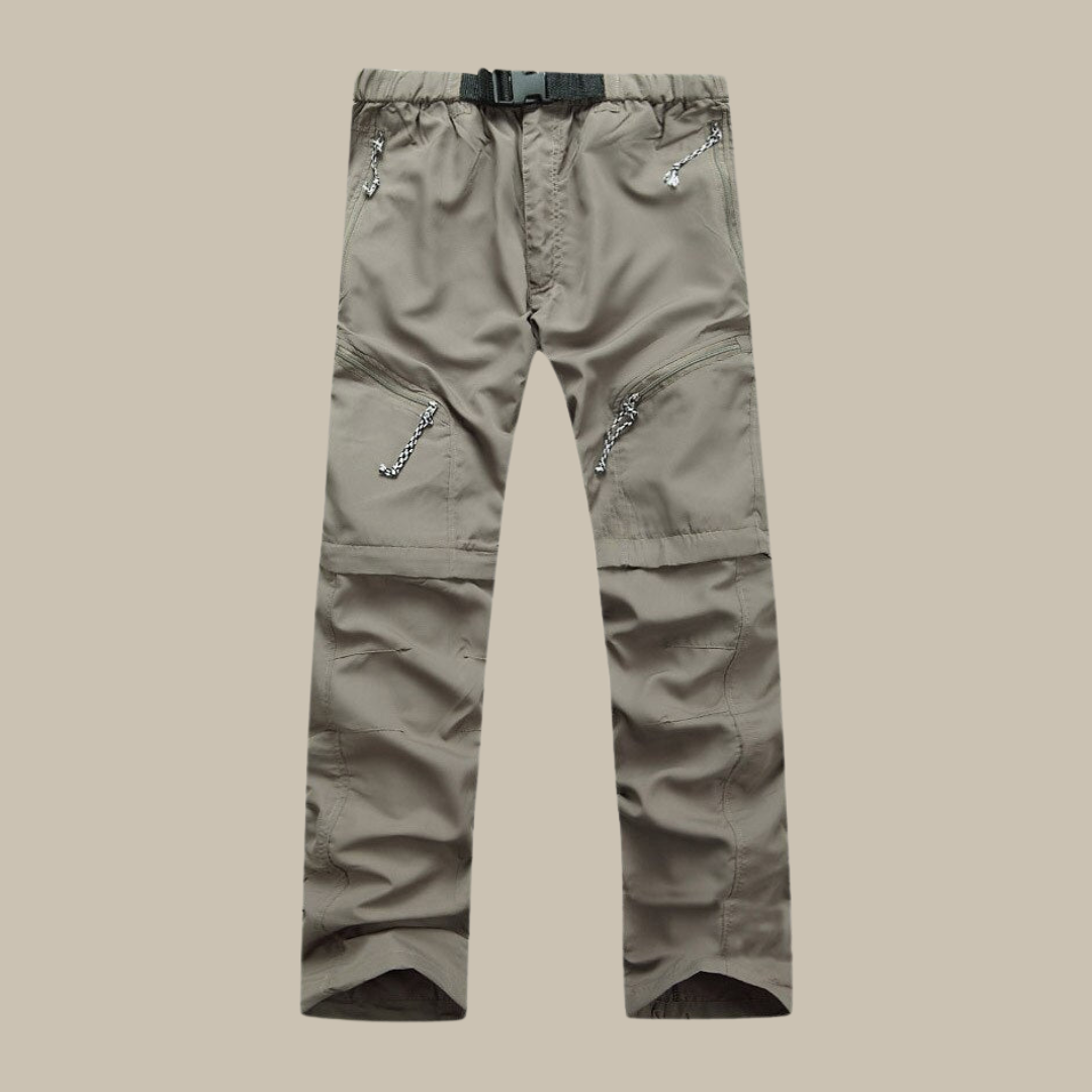 Pantalons pour femmes convertibles à jambes zippées et taille élastique