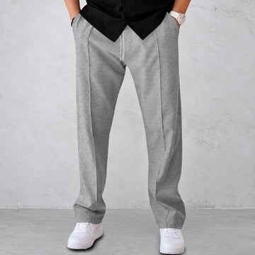 Pantalons pour homme - Design plissé avec taille élastique et poches latérales