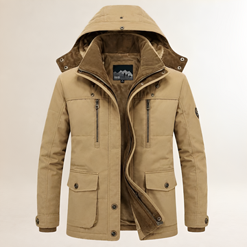 Parka homme Mi-longue rembourrée capuche détachable multipoches - fermeture zip et boutons-pression