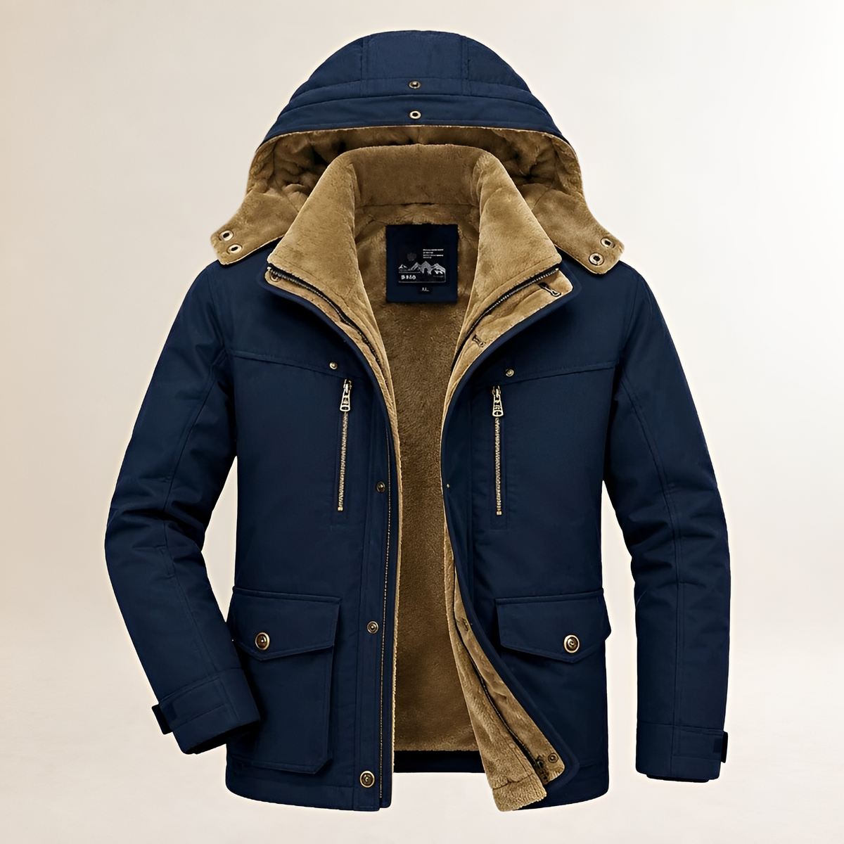 Parka homme Mi-longue rembourrée capuche détachable multipoches - fermeture zip et boutons-pression