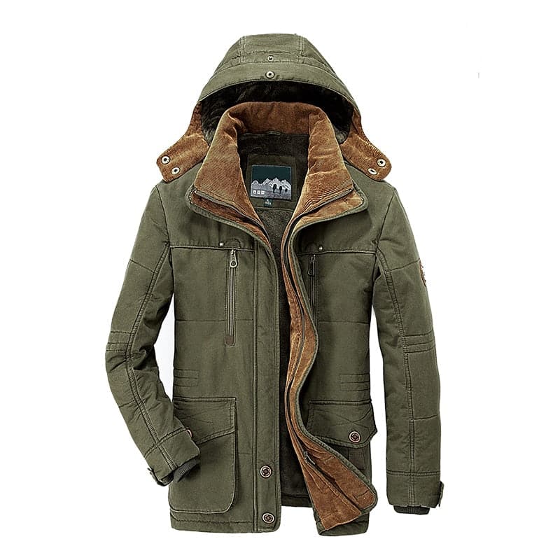 Parkas d'hiver pour homme à capuche coupe régulière plusieurs poches
