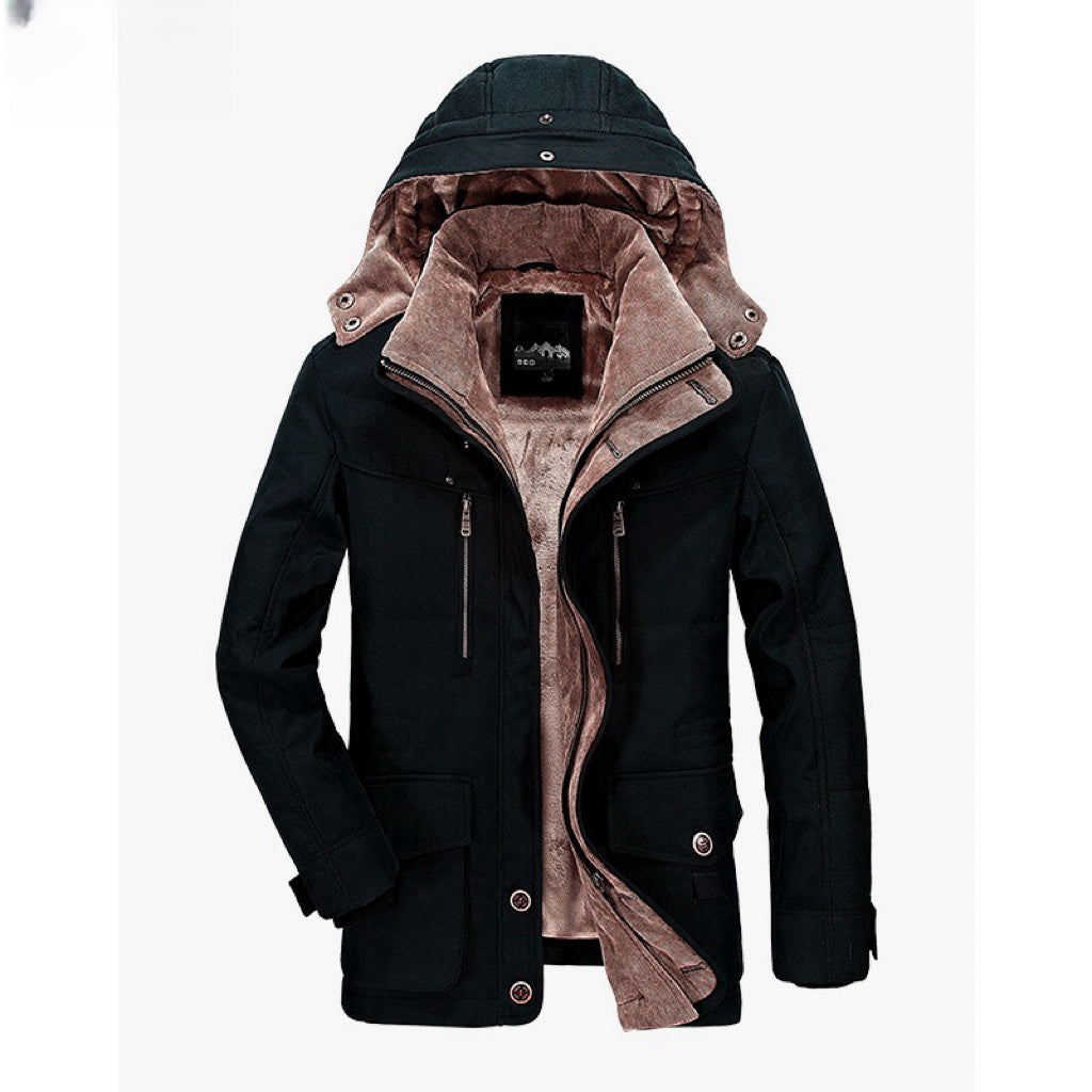 Parkas d'hiver pour homme à capuche coupe régulière plusieurs poches