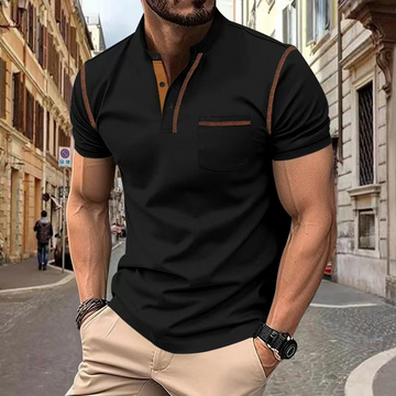 Polo à manches courtes pour homme avec col classique et poche poitrine – coupe moderne