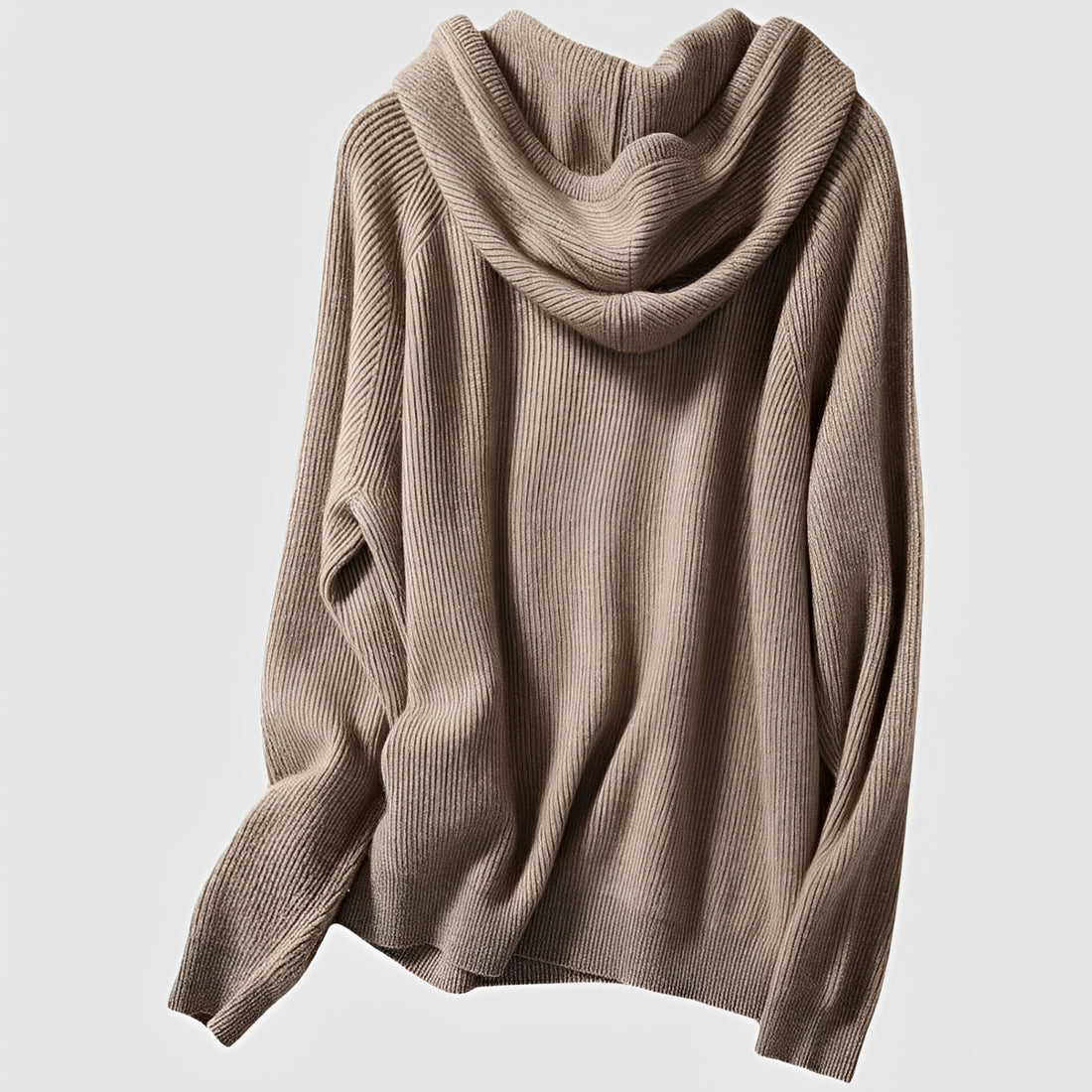 Pull à capuche femme coupe-vent à manches longues et texture côtelée