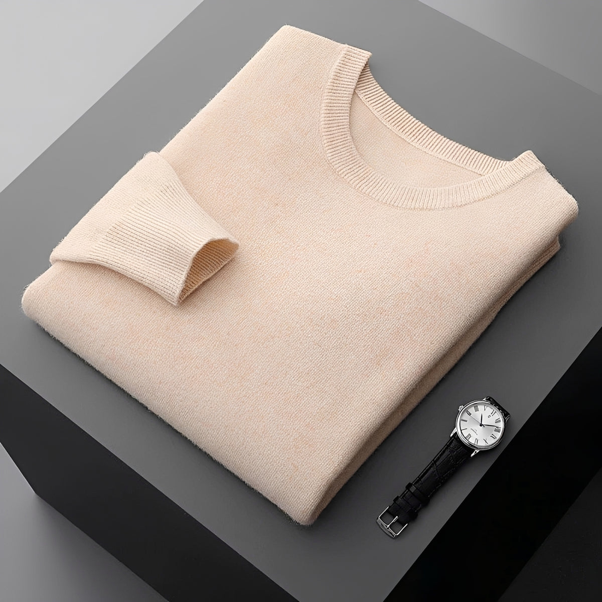 Pull homme col rond manches longues coupe relaxed