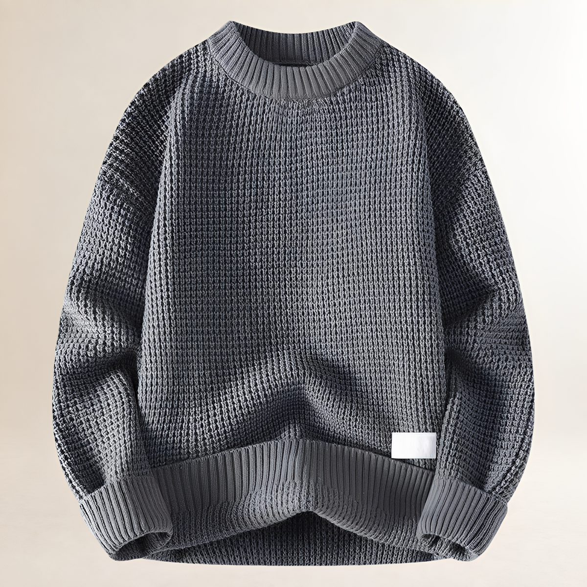 Pull homme à col rond à manches longues coupe régulière style décontracté