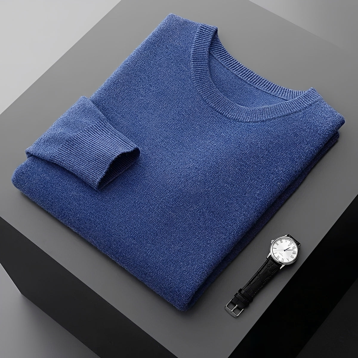 Pull homme col rond manches longues coupe relaxed