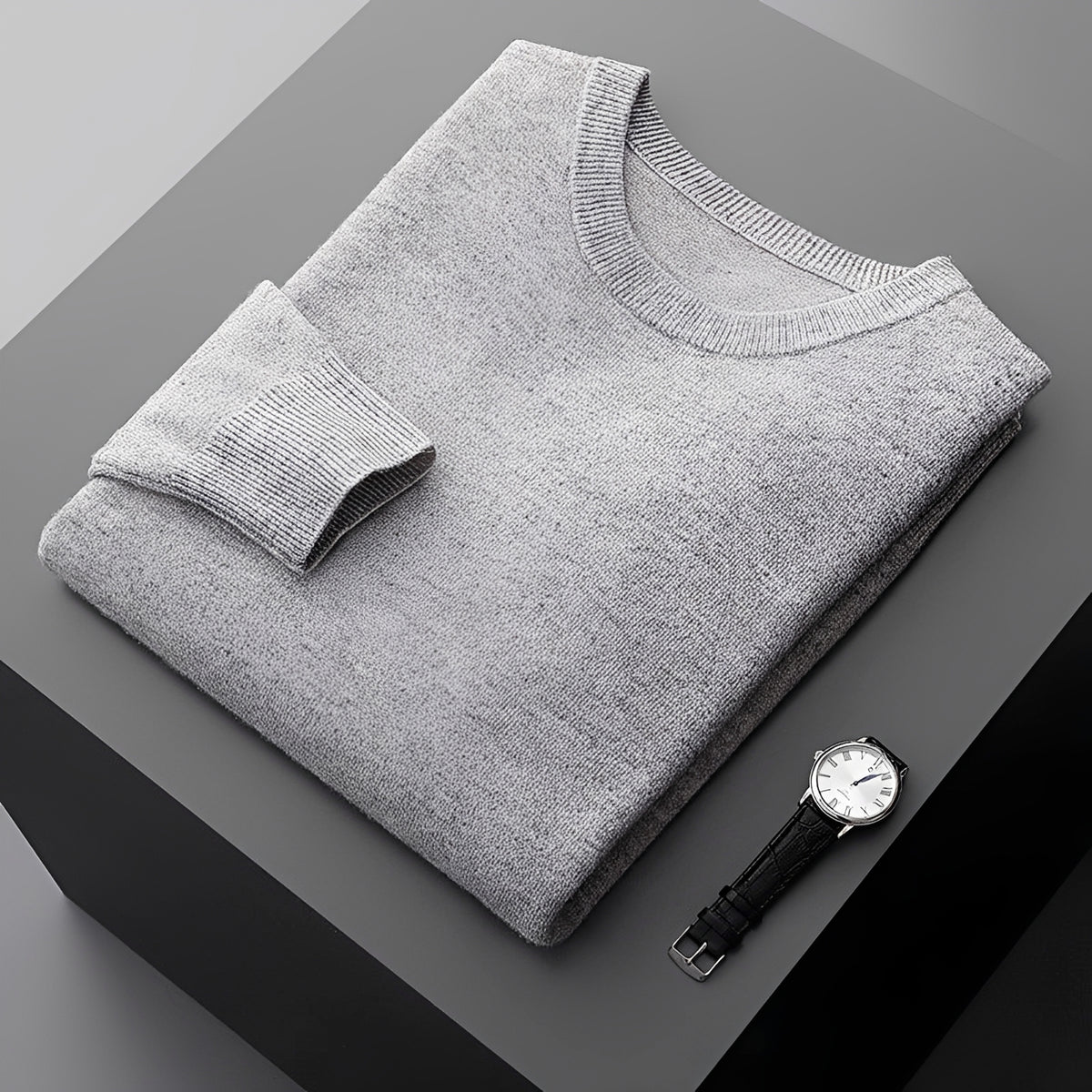 Pull homme col rond manches longues coupe relaxed