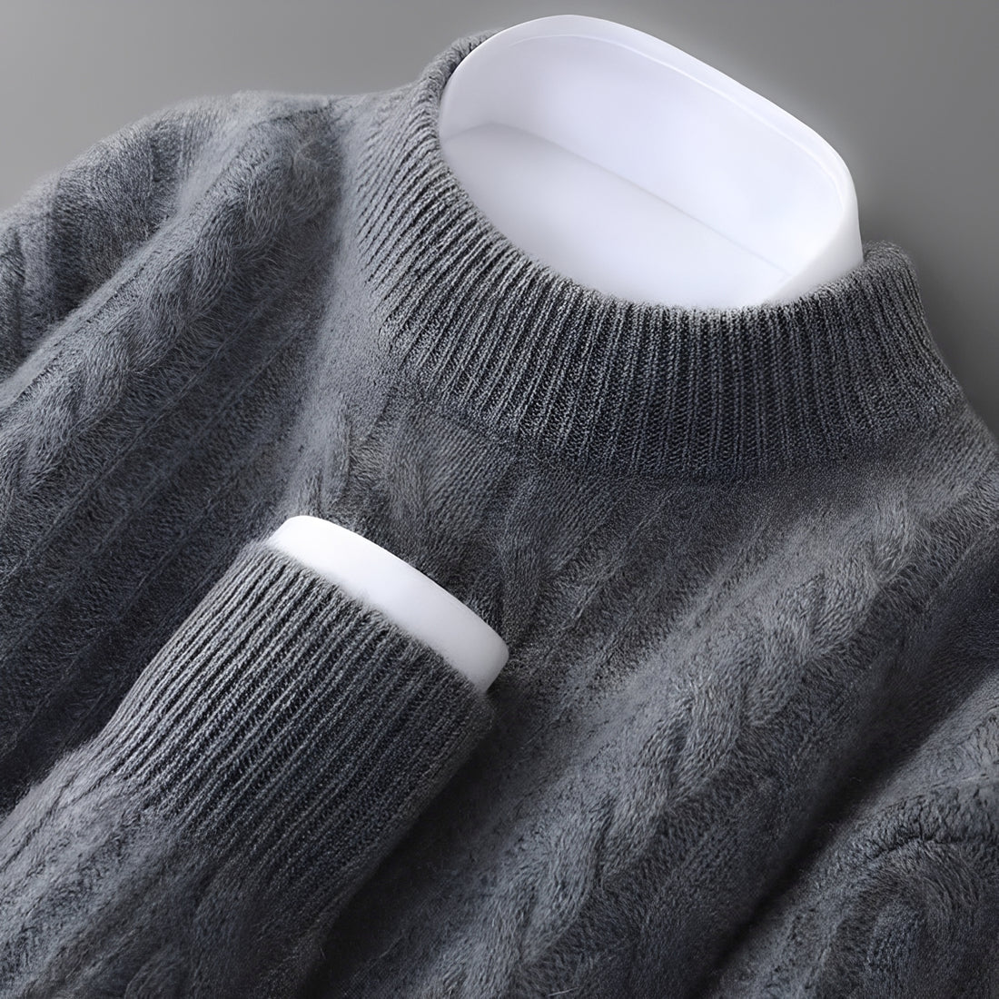 Pull homme col rond texturé à manches longues