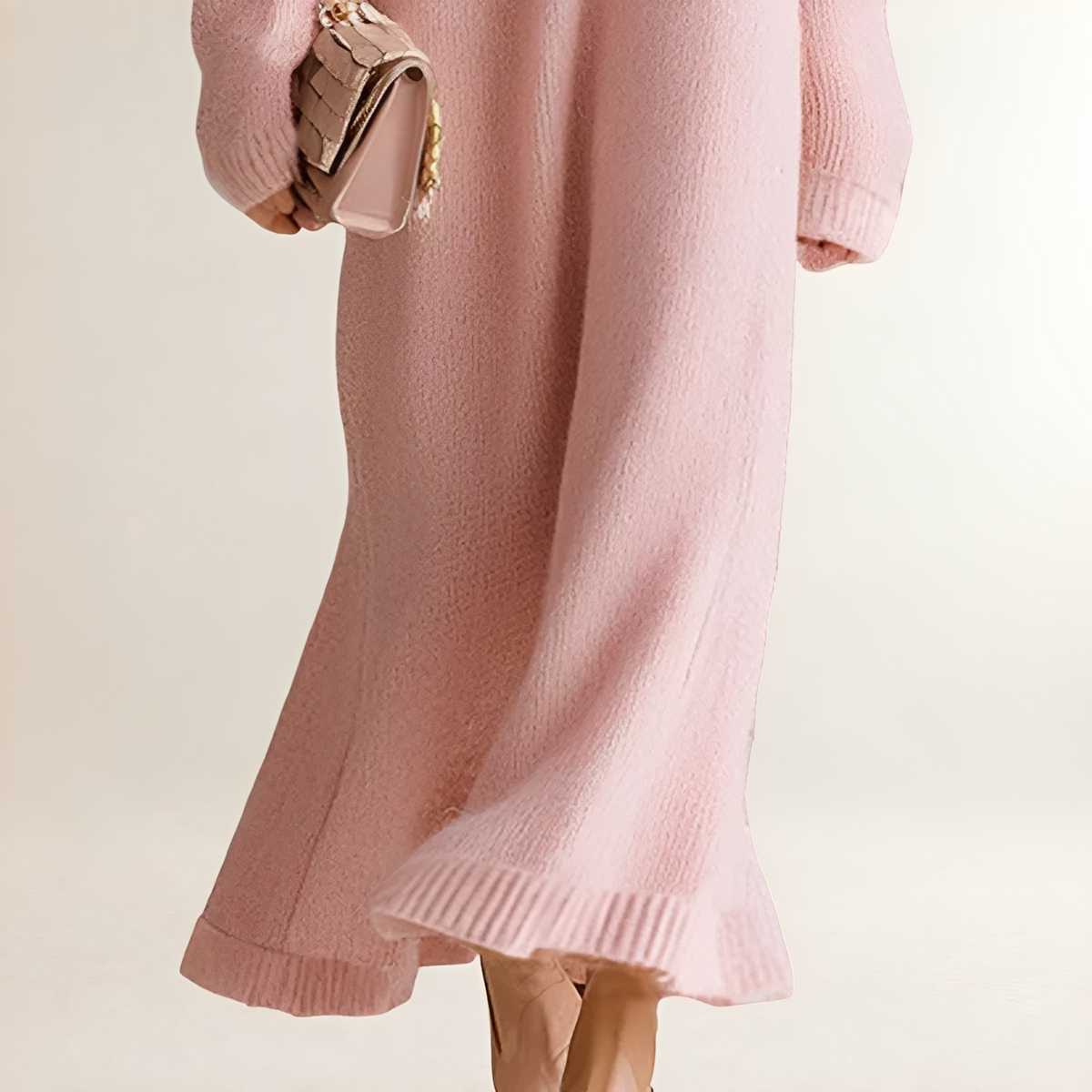 Robe longue pour femmes à épaules dénudées, manches longues et coupe ample