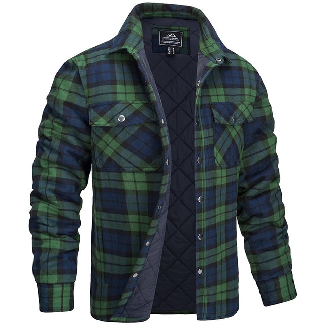 Surchemise à carreaux pour homme, doublée, avec poches de poitrine et col classique.
