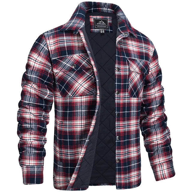 Surchemise à carreaux pour homme, doublée, avec poches de poitrine et col classique.