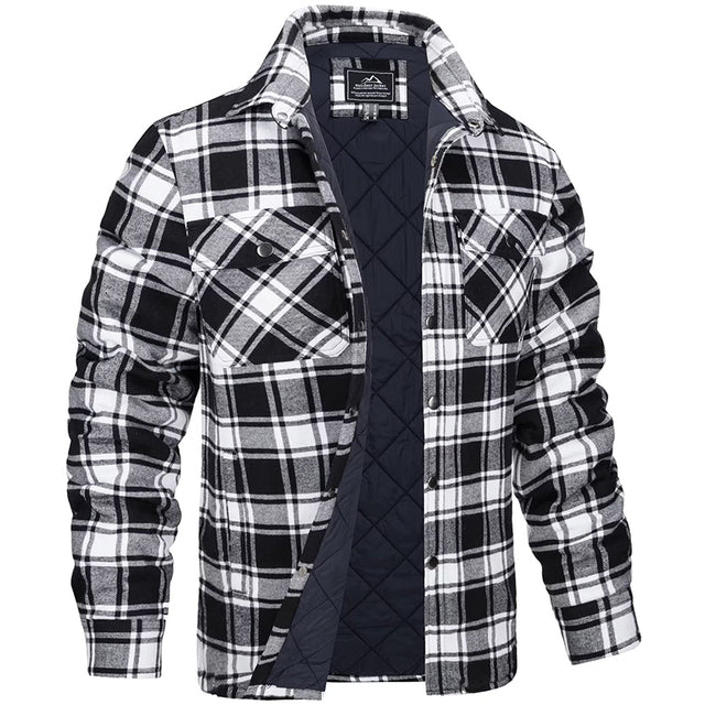 Surchemise à carreaux pour homme, doublée, avec poches de poitrine et col classique.