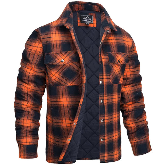 Surchemise à carreaux pour homme, doublée, avec poches de poitrine et col classique.