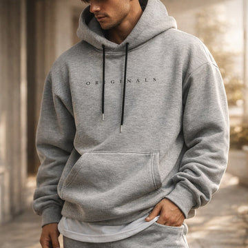 Sweat à capuche pour homme à cordon ajustable, poche kangourou frontale, coupe droite décontractée