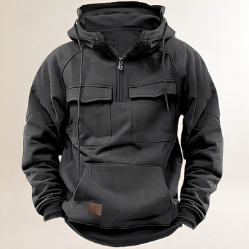 Sweat à capuche pour hommes à fermeture éclair poches frontales coupe régulière