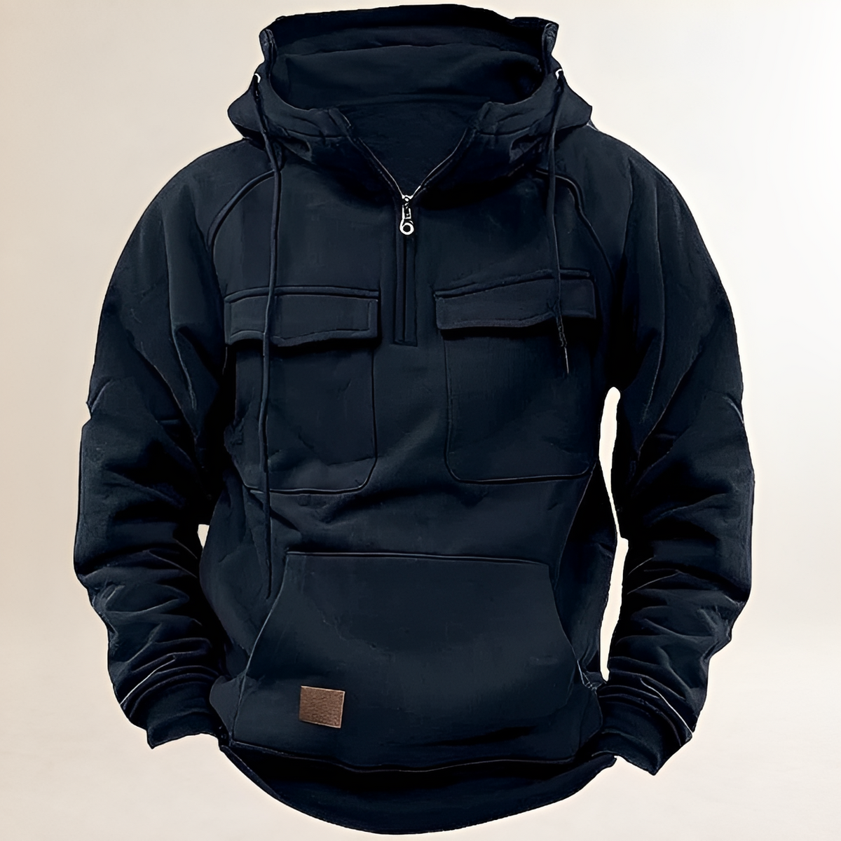 Sweat à capuche pour hommes à fermeture éclair poches frontales coupe régulière