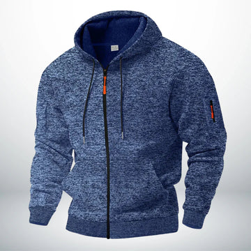 Sweat à capuche zippé homme avec poches - coupe structurée, cordon de serrage ajustable