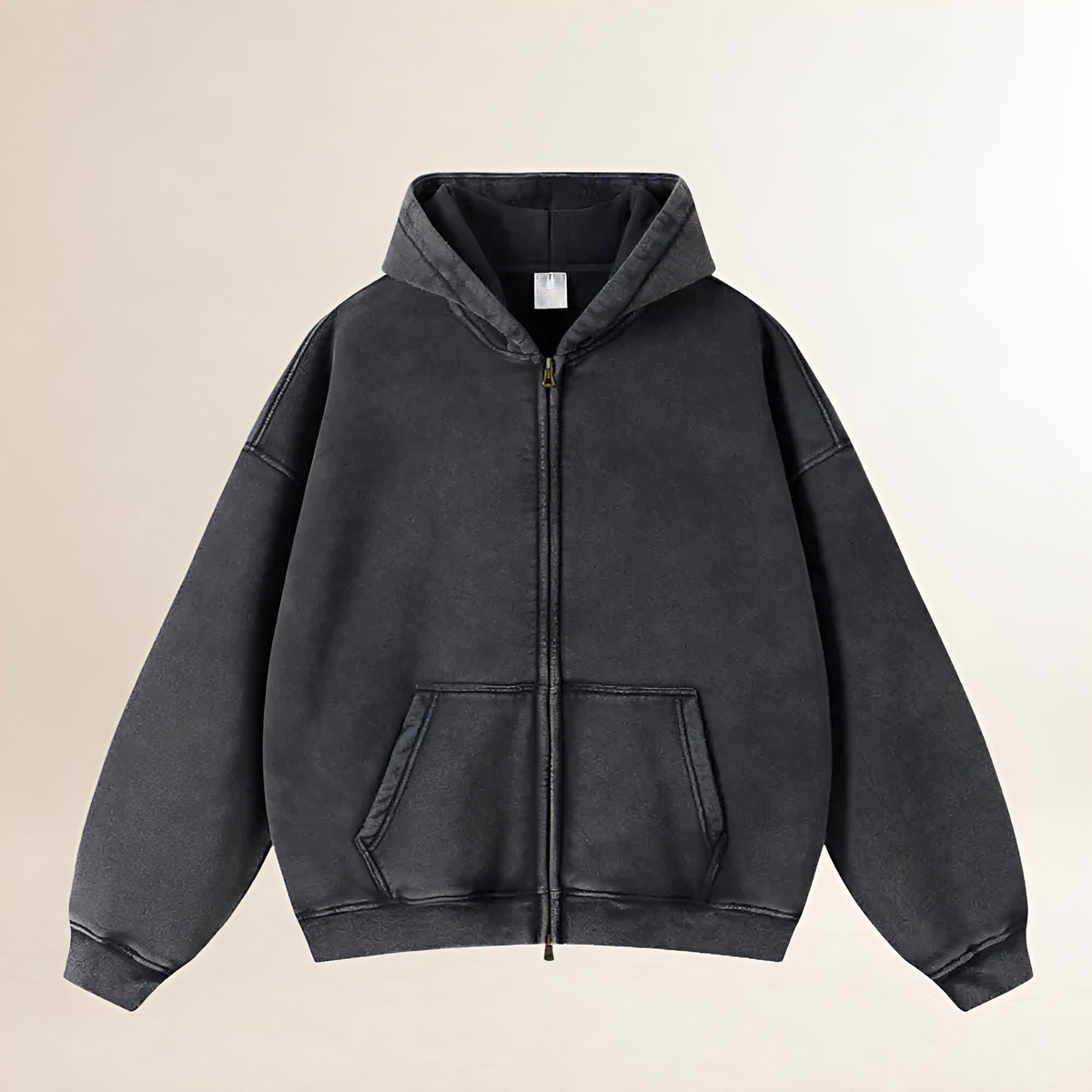 Sweat à capuche zippé homme coupe oversize à capuche chaude