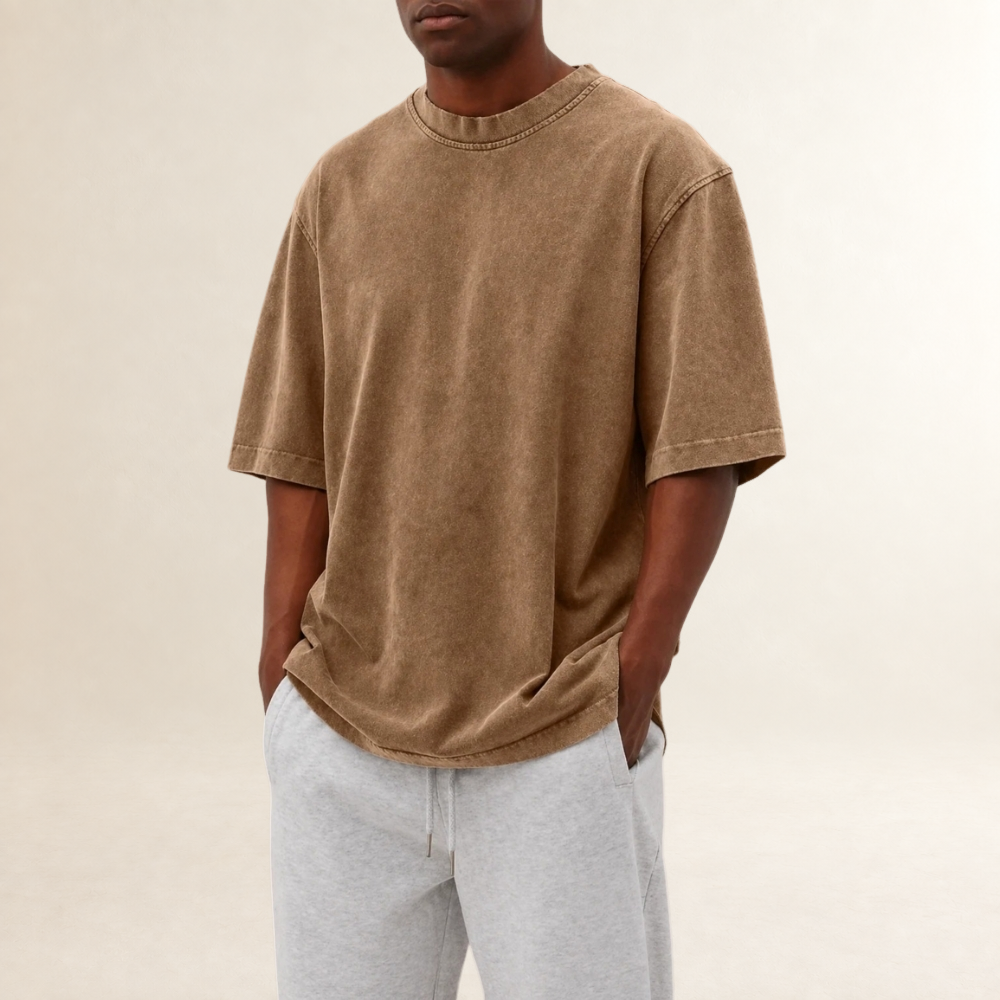 T-shirt pour homme coupe décontractée col rond manches courtes