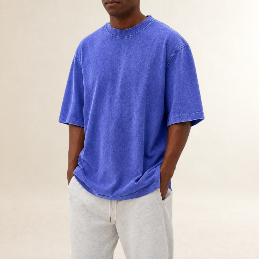 T-shirt pour homme coupe décontractée col rond manches courtes