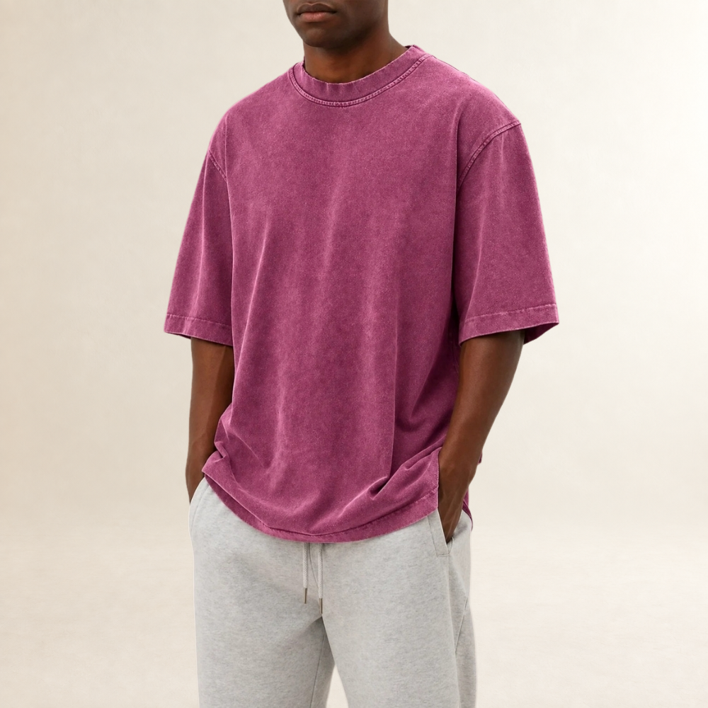 T-shirt pour homme coupe décontractée col rond manches courtes