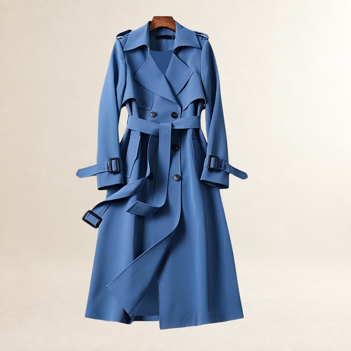Trench femme coupe classique double-boutonnage ceinture ajustable