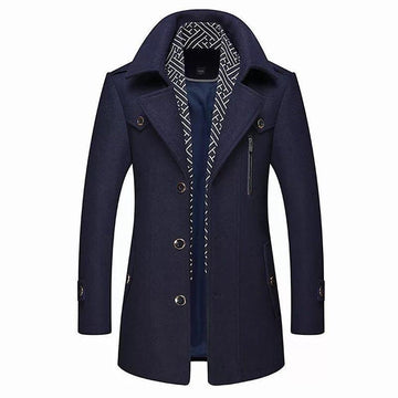 Trench homme double-breasté à boutons avec poches latérales