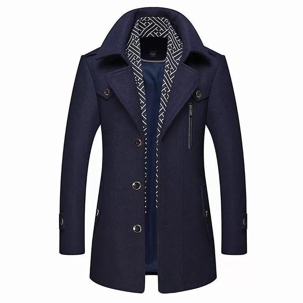 Trench homme double-breasté à boutons avec poches latérales