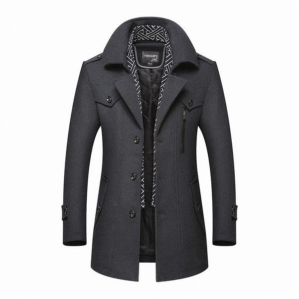 Trench homme double-breasté à boutons avec poches latérales