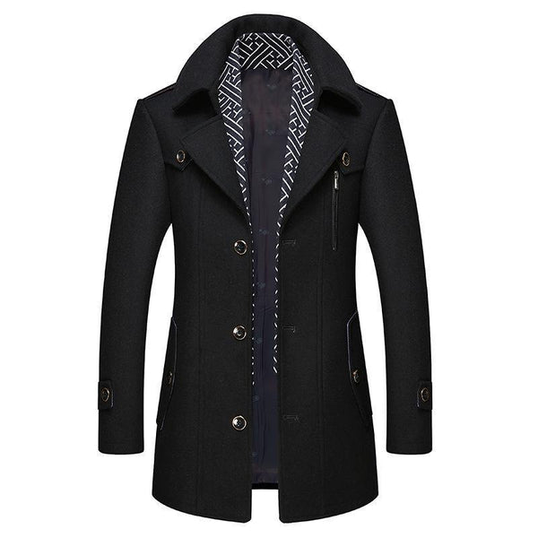 Trench homme double-breasté à boutons avec poches latérales