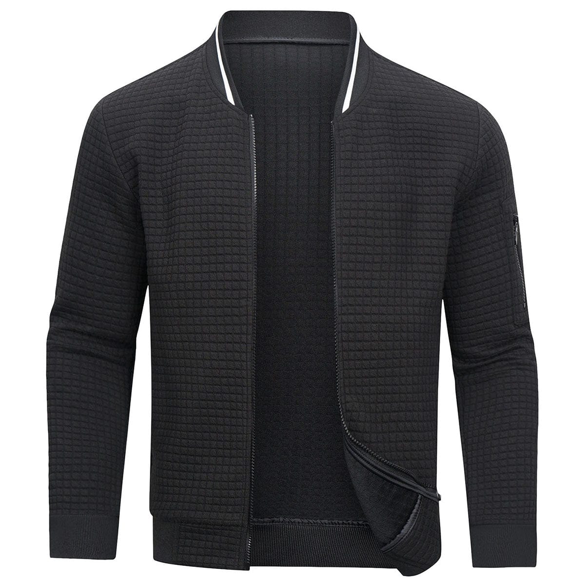 Blouson bomber matelassé à capuche et manches longues pour homme