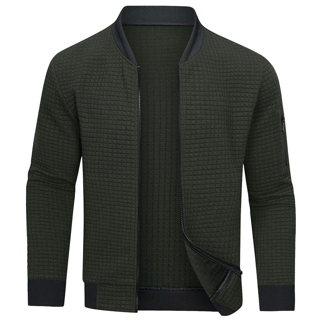Blouson bomber matelassé à capuche et manches longues pour homme