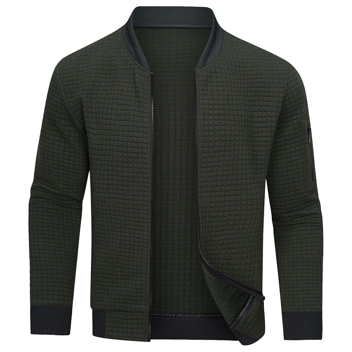 Blouson bomber matelassé à capuche et manches longues pour homme