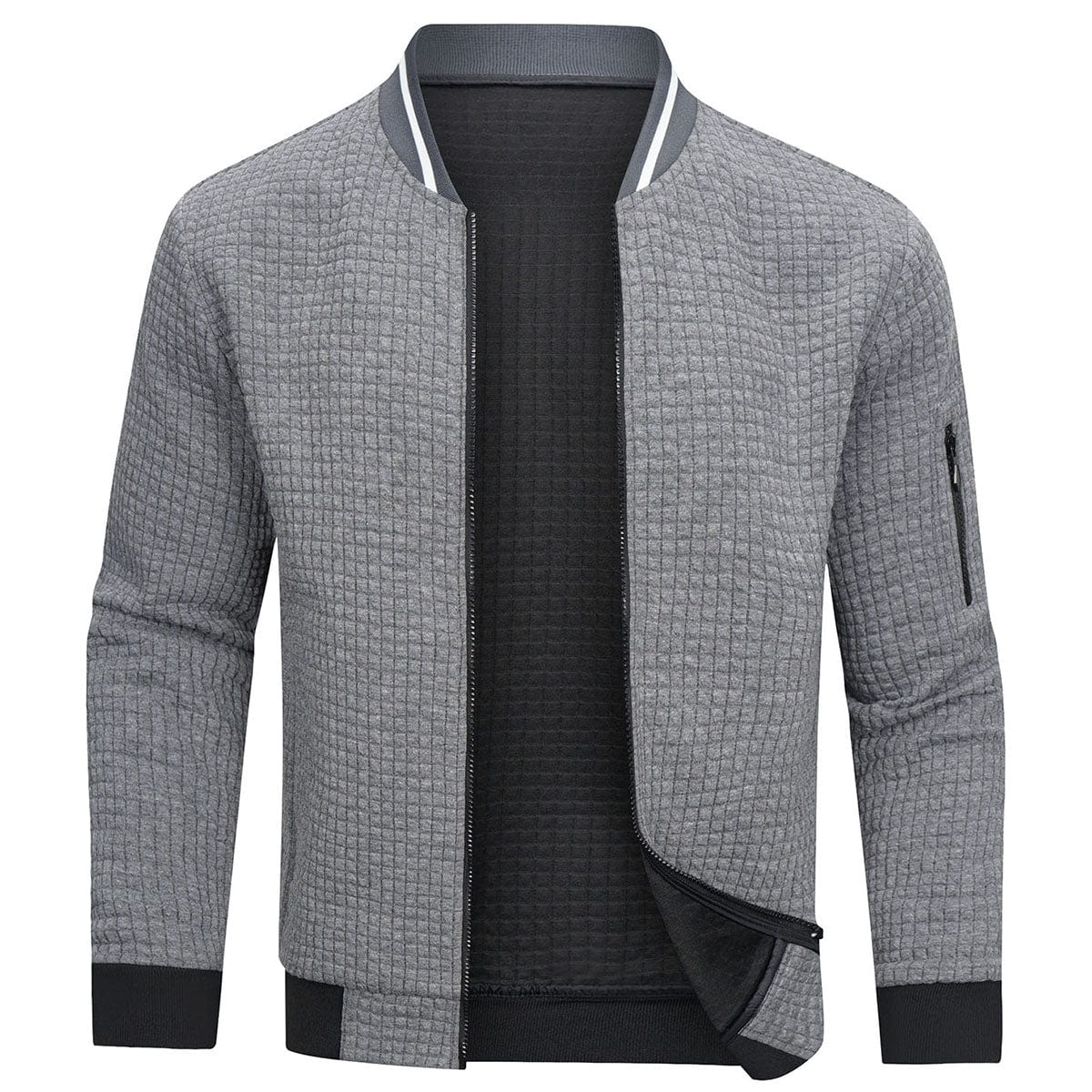 Blouson bomber matelassé à capuche et manches longues pour homme