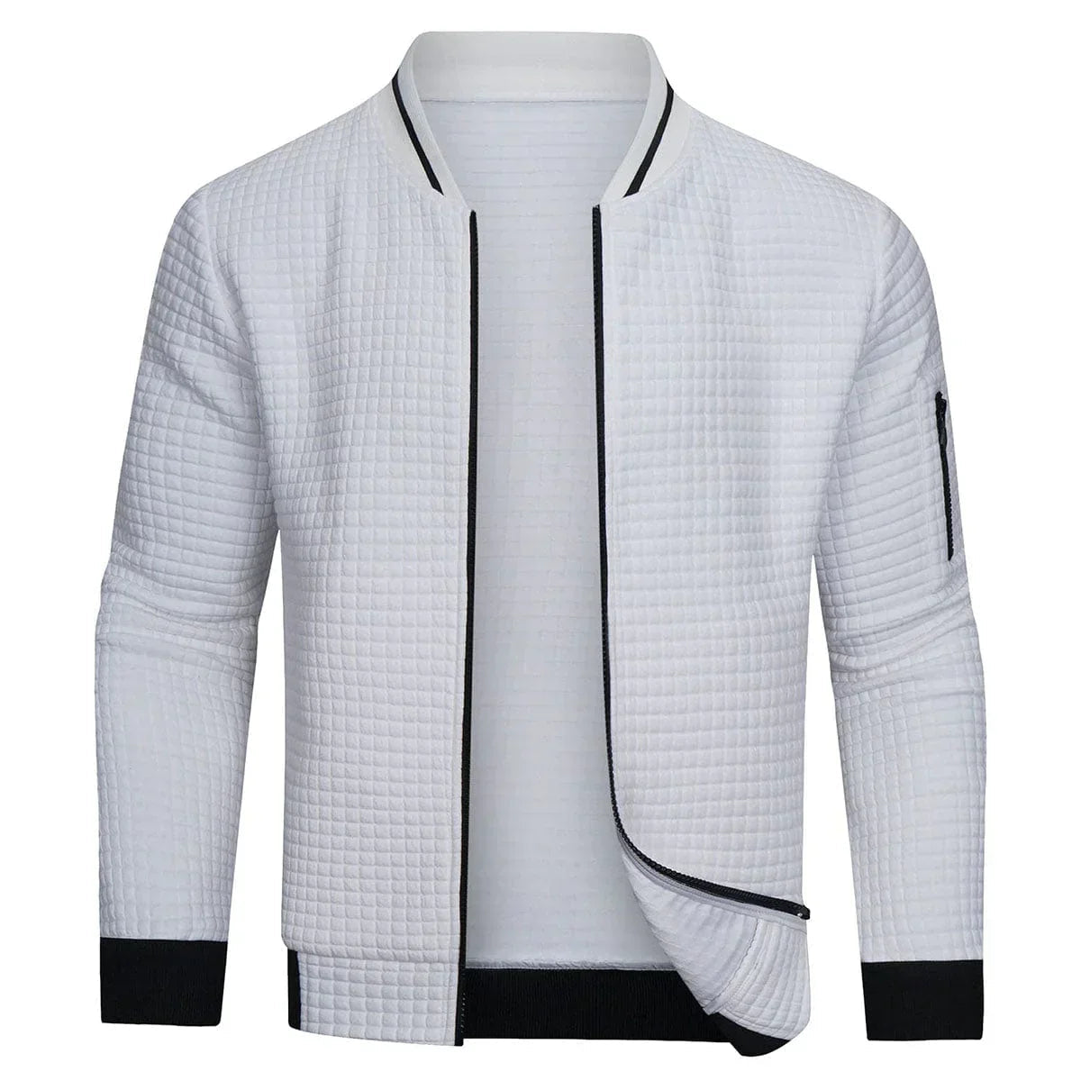 Blouson bomber matelassé à capuche et manches longues pour homme