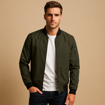 Veste bomber homme à zip, poignets côtelés et poche intérieure