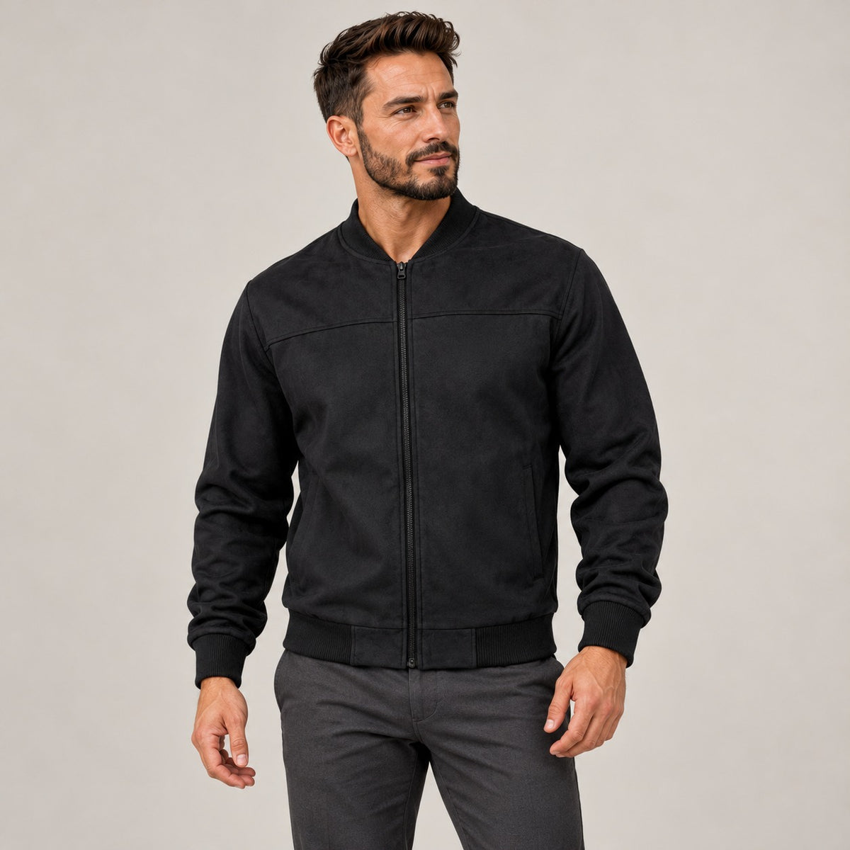 Veste bomber pour homme coupe slim à zip