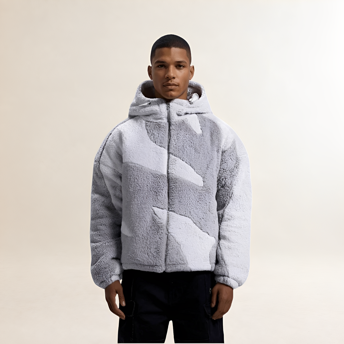 Veste à capuche zippée pour homme coupe décontractée style color block