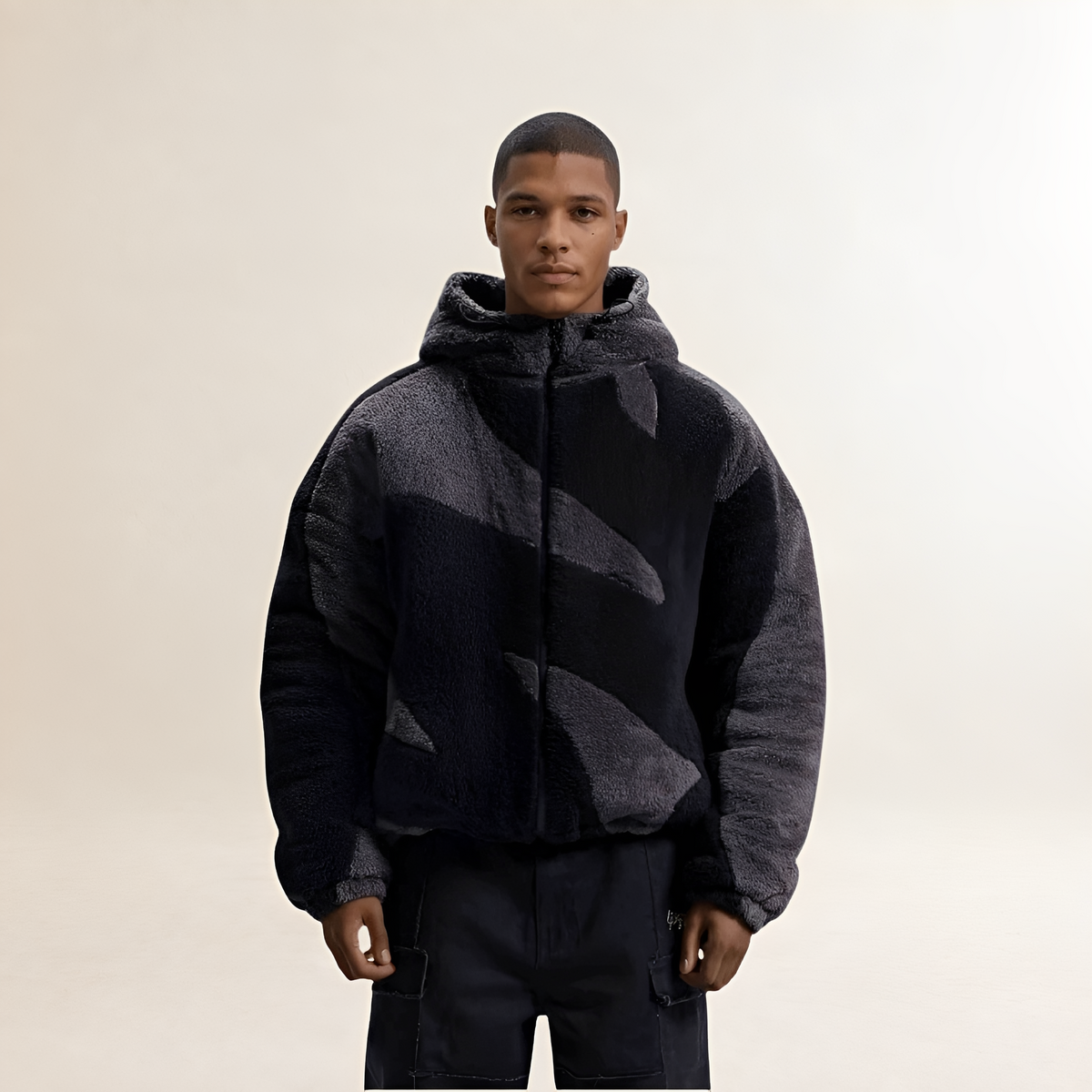 Veste à capuche zippée pour homme coupe décontractée style color block