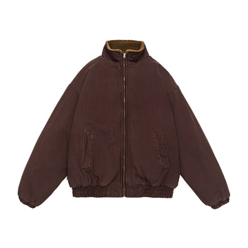 Veste décontractée pour homme - Fermeture éclair, coupe oversize, col montant