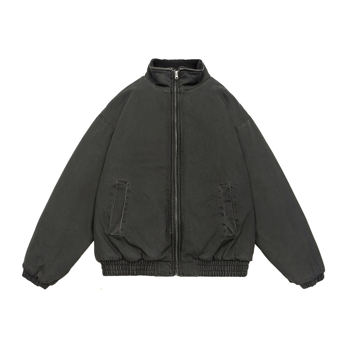 Veste décontractée pour homme - Fermeture éclair, coupe oversize, col montant