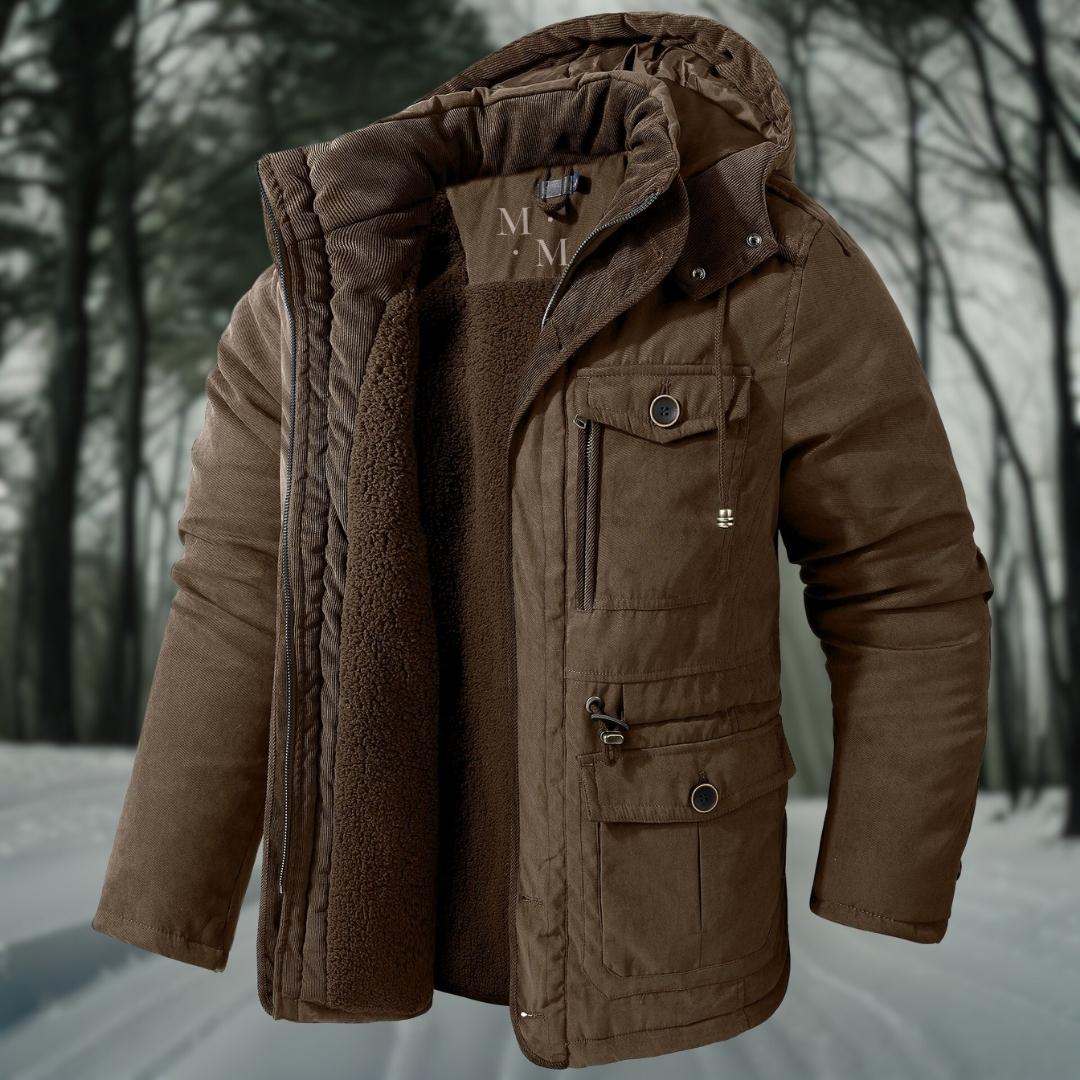 Veste d'hiver pour homme à capuche design quilté plusieurs poches coupe régulière