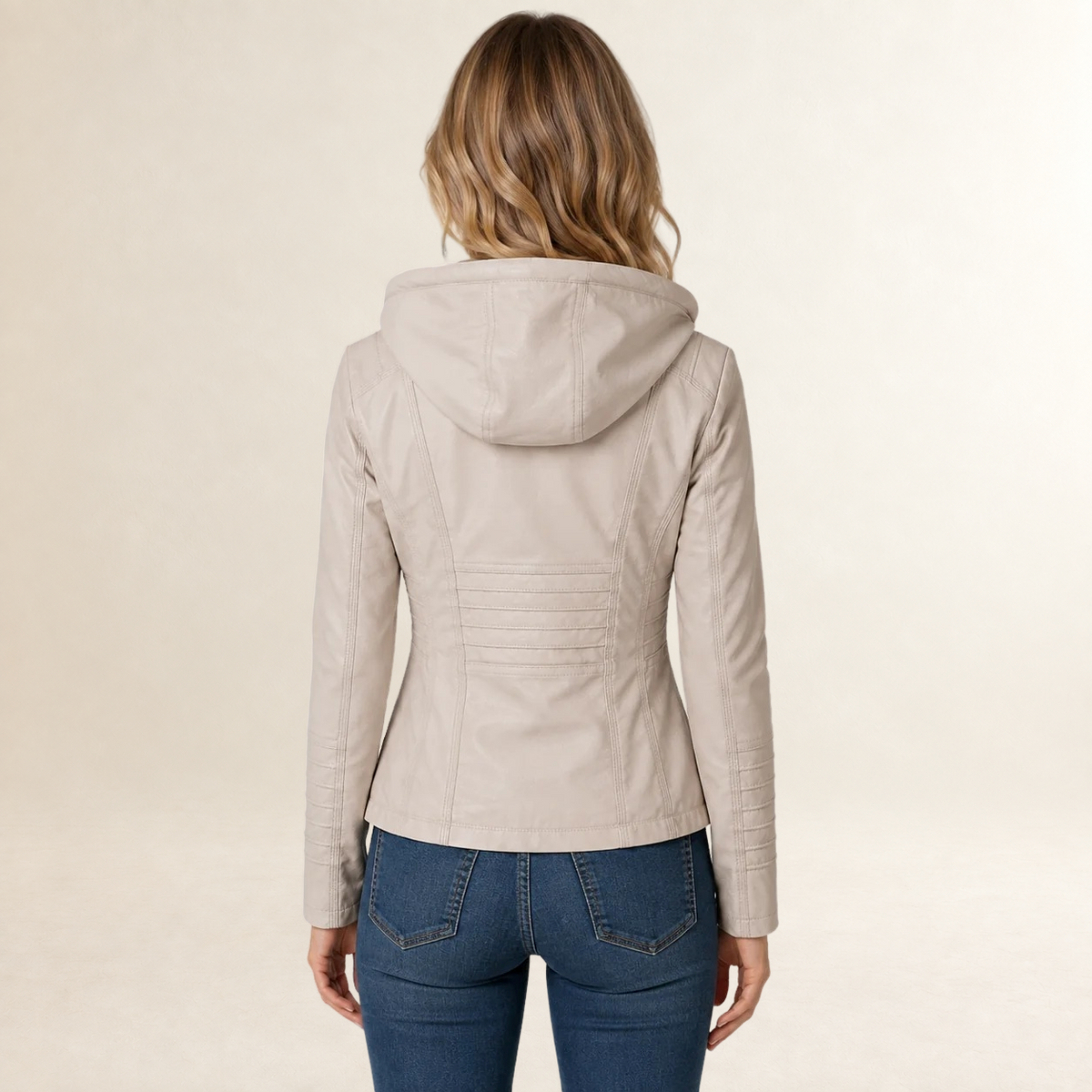 Veste femme à capuche amovible à fermeture éclair et multiples poches