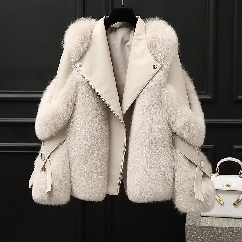 Veste femme coupe droite col oversize fermeture éclair
